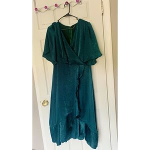 Lulu’s Wrapped Up In Love Faux Wrap Midi Dress